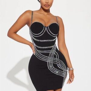 Elegant Black Embellished Dress